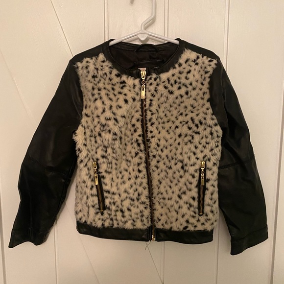 Cherokee kids fake leather and Dalmatian print fur coat. - Picture 1 of 4